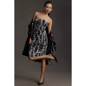 Strapless Mesh Midi Dress